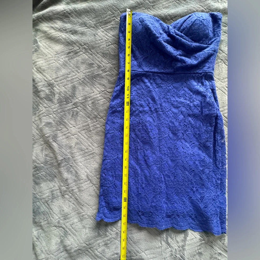 Teeze Me Blue Lace Strapless Dress Size 3 - Picture 3 of 6